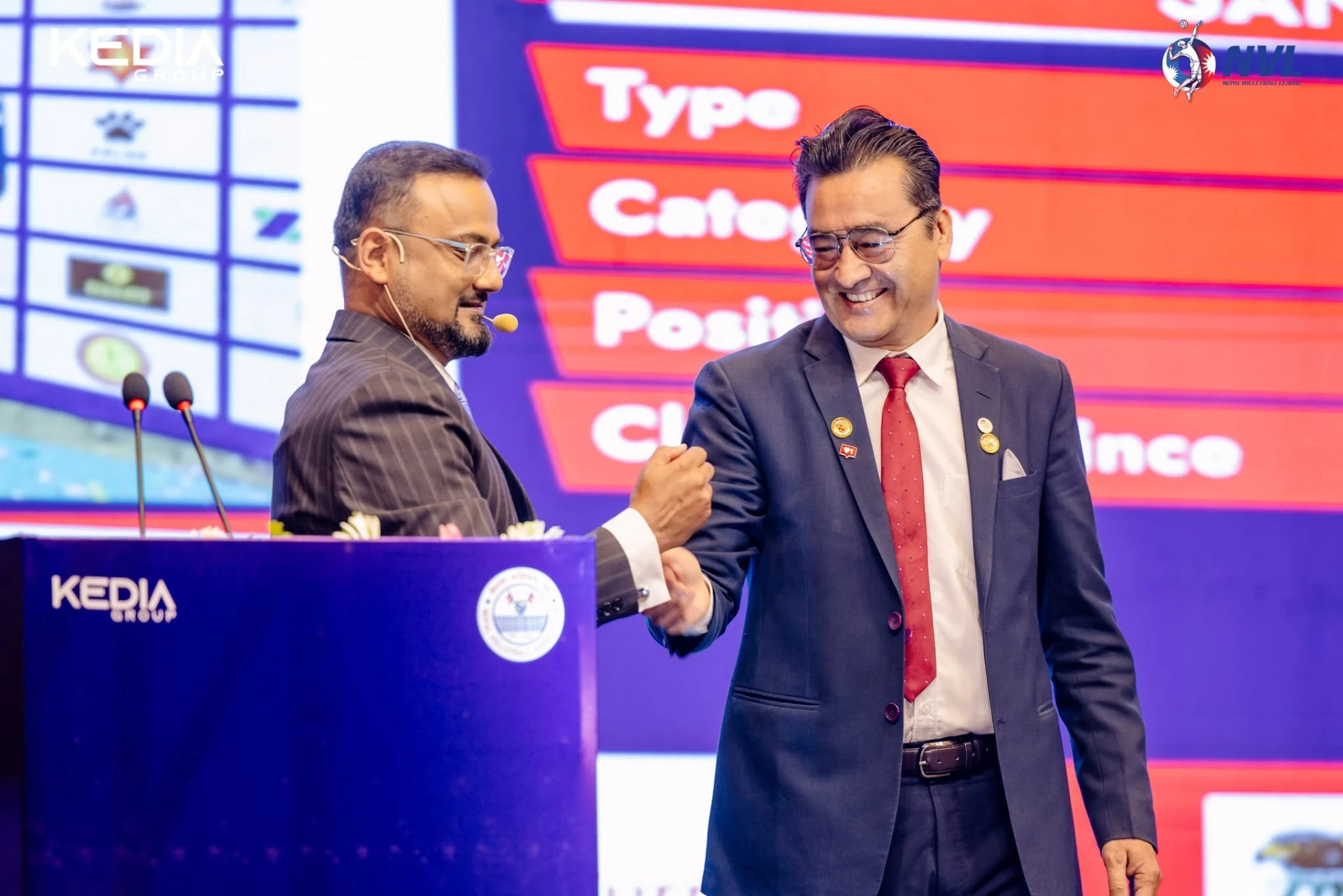 Dignitaries celebrate a landmark for Nepali sport